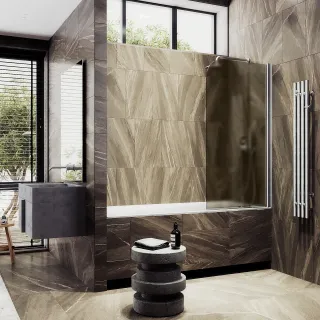 Шторка на ванну MaybahGlass MGV-612-5 60см хром матовый